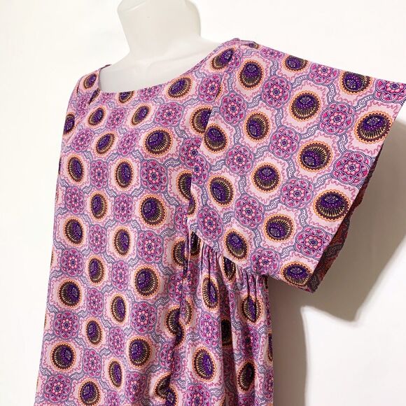 Anthropologie Maeve Milla Printed Floral Boho Short Sleeve Blouse Size M - Picture 3 of 11